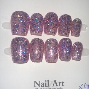 Glittery Pink Nail Art Set